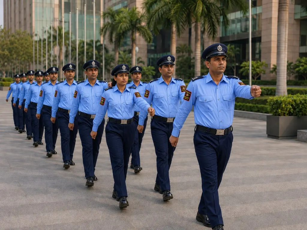 Three Eyes Security Services guard parade and training drill formation
